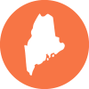 icon with a silhouette of the state of Maine